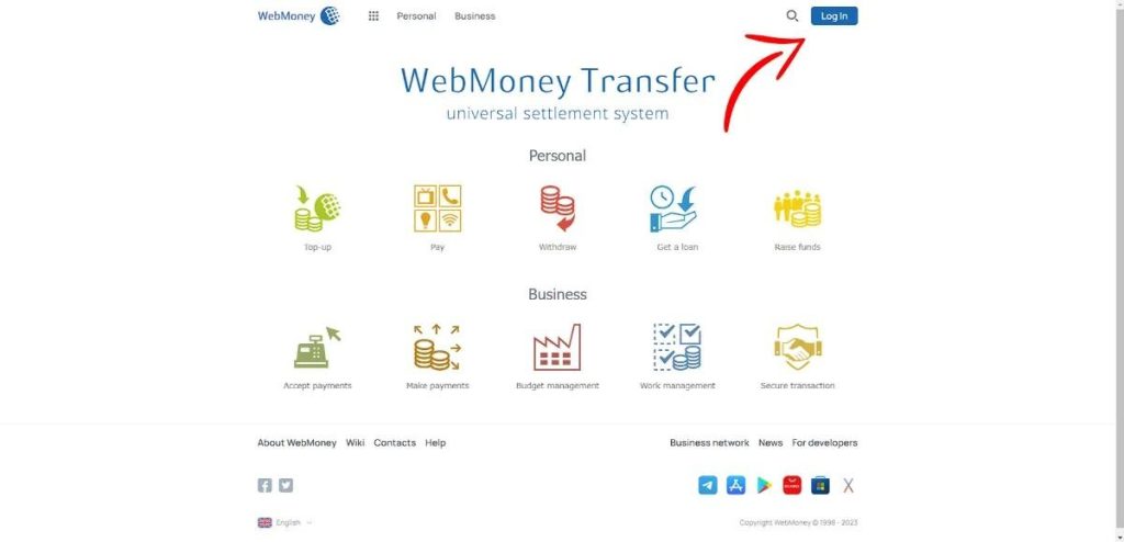 صفحه اصلی وب مانی با فلش قرمز روی دکمه ورود؛ ثبت نام ساده است اما سطح حساب بعدا تعیین می شود