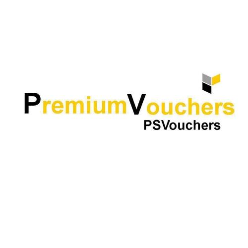 لوگوی Premium Vouchers با زیرنویس PSVouchers، صادرکننده کد پی اس ووچر