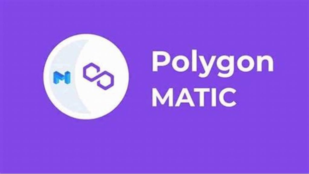 لوگوی پالیگان در کنار نام قدیمی Polygon MATIC روی زمینه بنفش