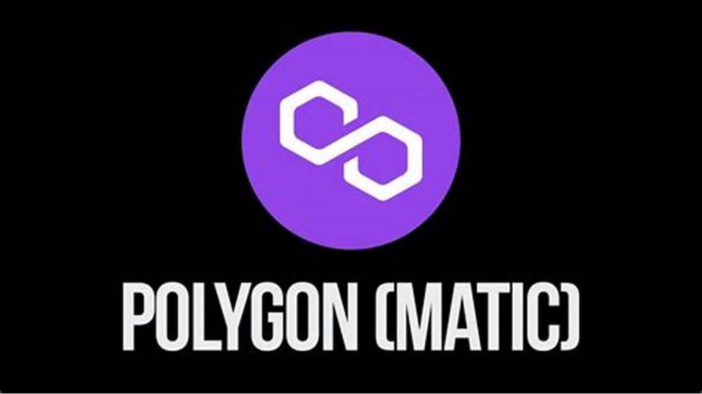 لوگوی بنفش پالیگان روی زمینه سیاه با نوشته POLYGON MATIC
