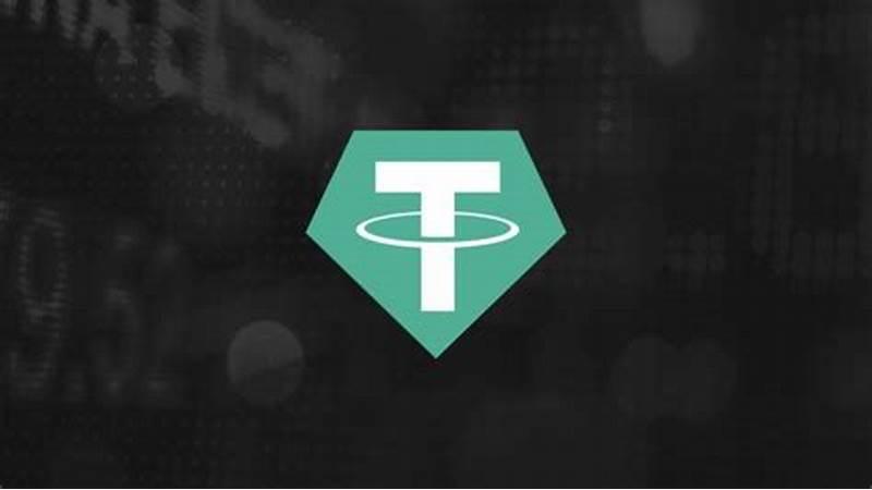نشان تتر روی پس زمینه تیره تابلوی معاملات، در کنار بحث انتقال میان صرافی و کیف پول