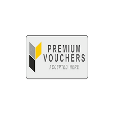 نشان Premium Vouchers Accepted Here که سایت های پذیرنده پی اس ووچر آن را نمایش می دهند