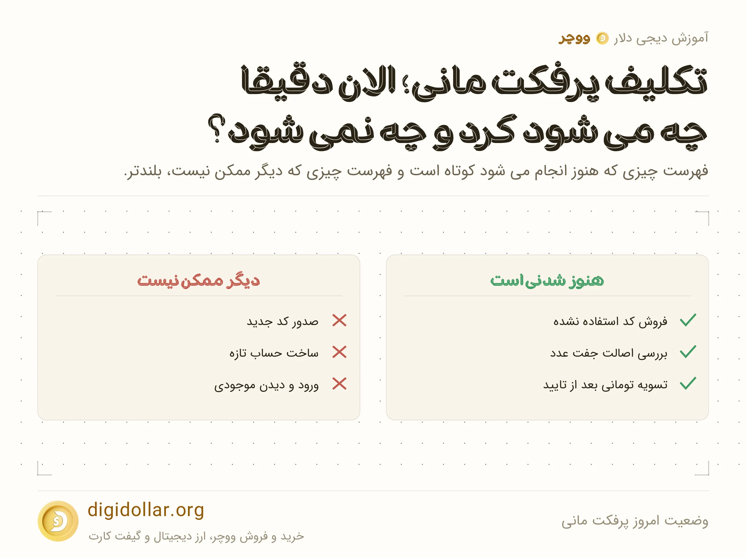 اینفوگرافیک وضعیت امروز پرفکت مانی