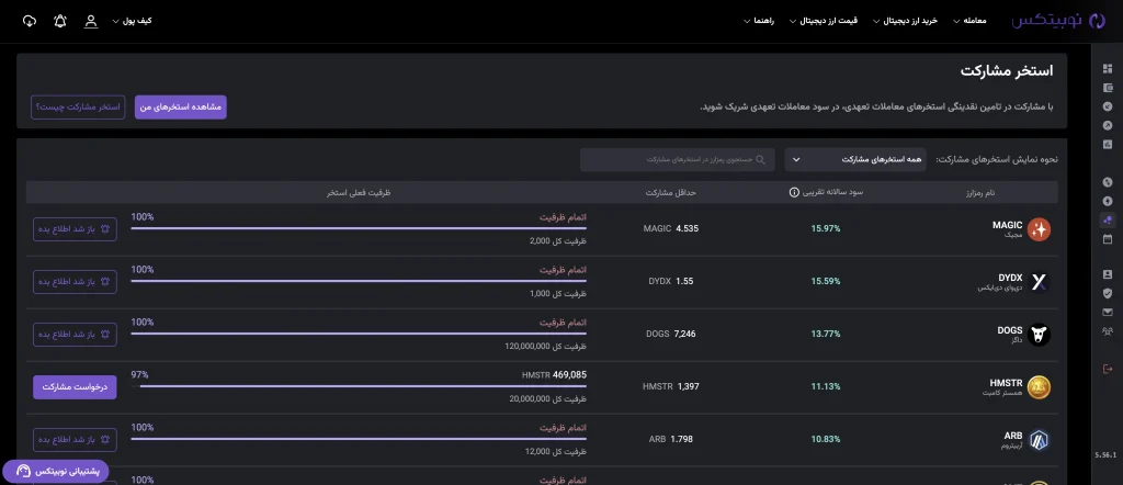 تصویر پنل کاربری نوبیتکس و ویژگی نوبیفای و استخر مشارکت آن تصویر پنل کاربری نوبیتکس و ویژگی نوبیفای و استخر مشارکت آن