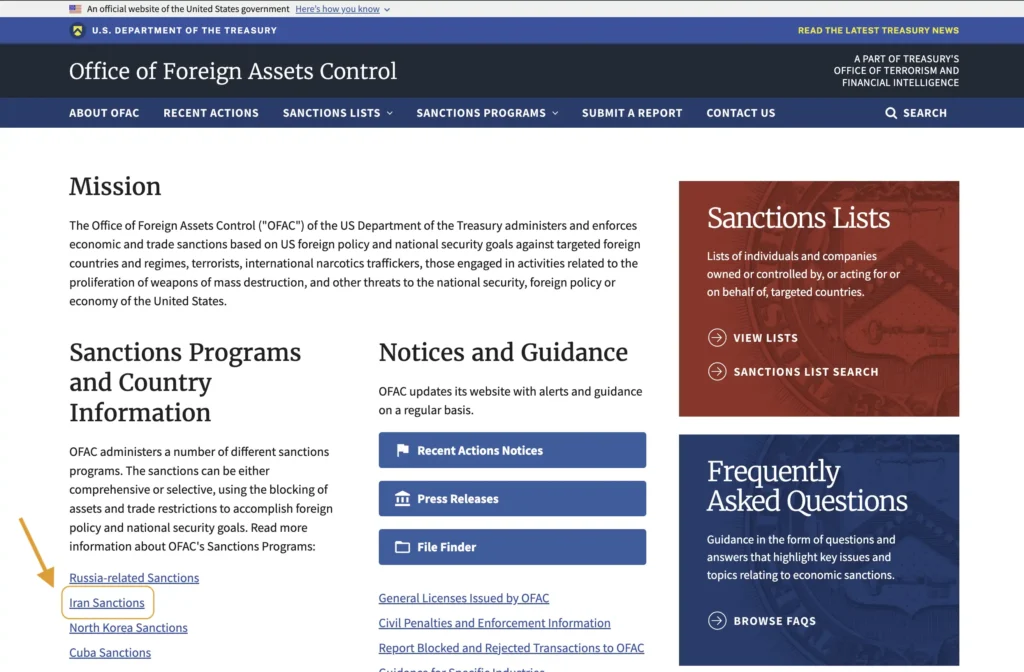 تحریم‌های آمریکا (OFAC)