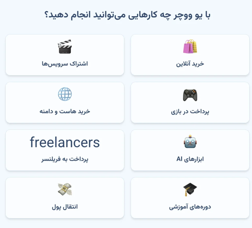کاربردهای عملی یو ووچر